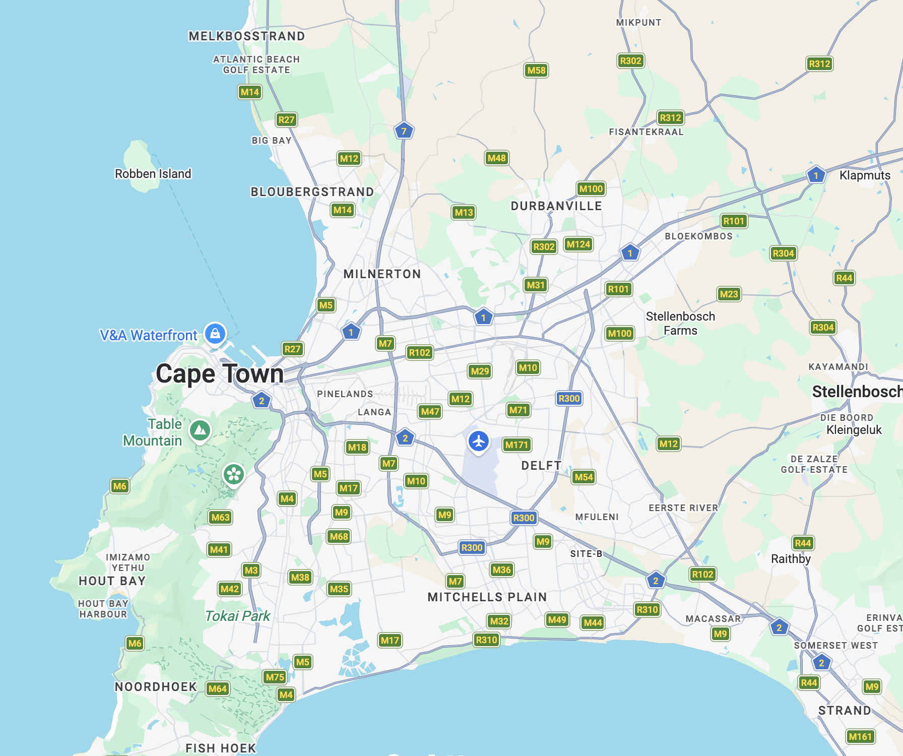 Areas we service in Cape Town